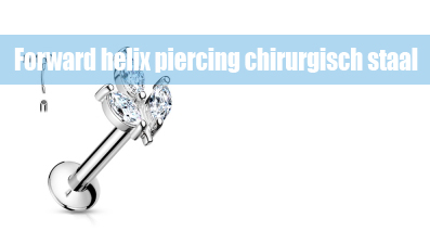 Forward helix piercings chirurgisch staal