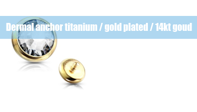 Dermal anchor titanium / gold plated