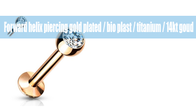 Forward helix piercing gold plated / bio plast / titanium