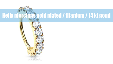 Helix piercings gold plated / titanium