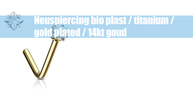 Neuspiercings bio plast / titanium / gold plated