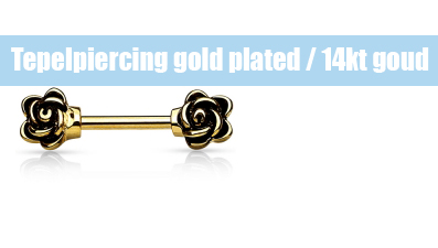 Tepelpiercings gold plated