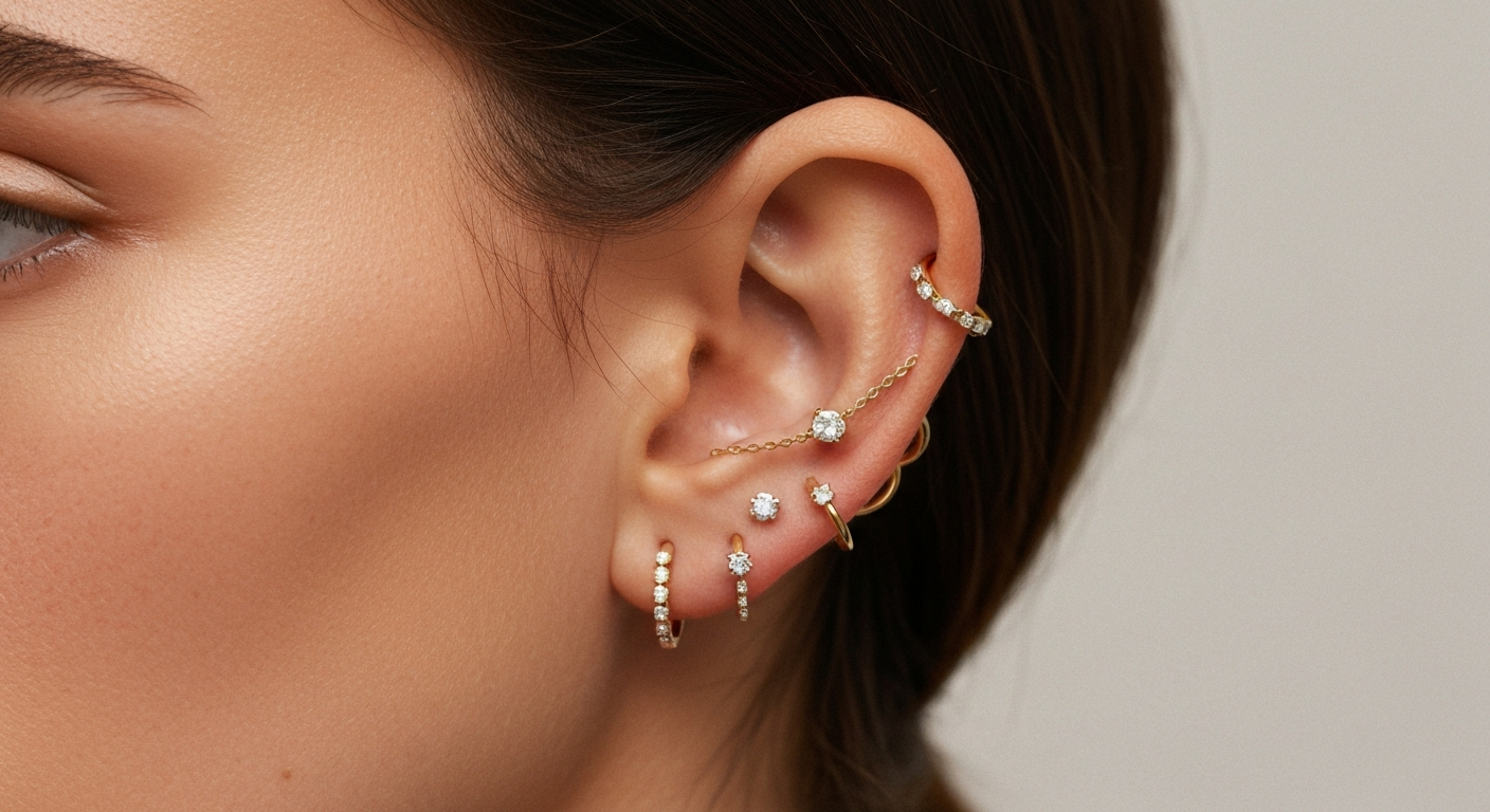 De kunst van de Curated Ear: Tips voor het stylen en combineren van verschillende oorpiercings De kunst van de Curated Ear: Tips voor het stylen en combineren van verschillende oorpiercings