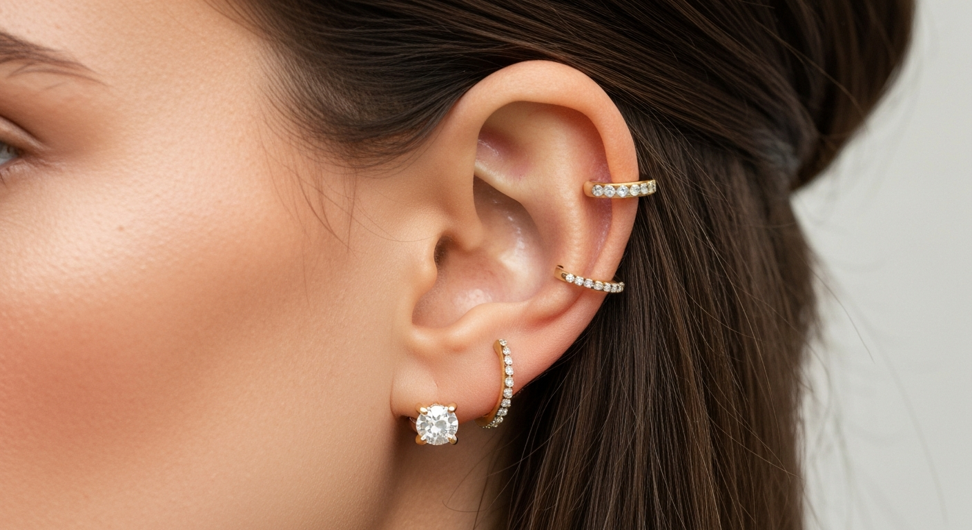 De kunst van de 'curated ear': Zo combineer je verschillende oorpiercings tot één stijlvol geheel De kunst van de 'curated ear': Zo combineer je verschillende oorpiercings tot één stijlvol geheel