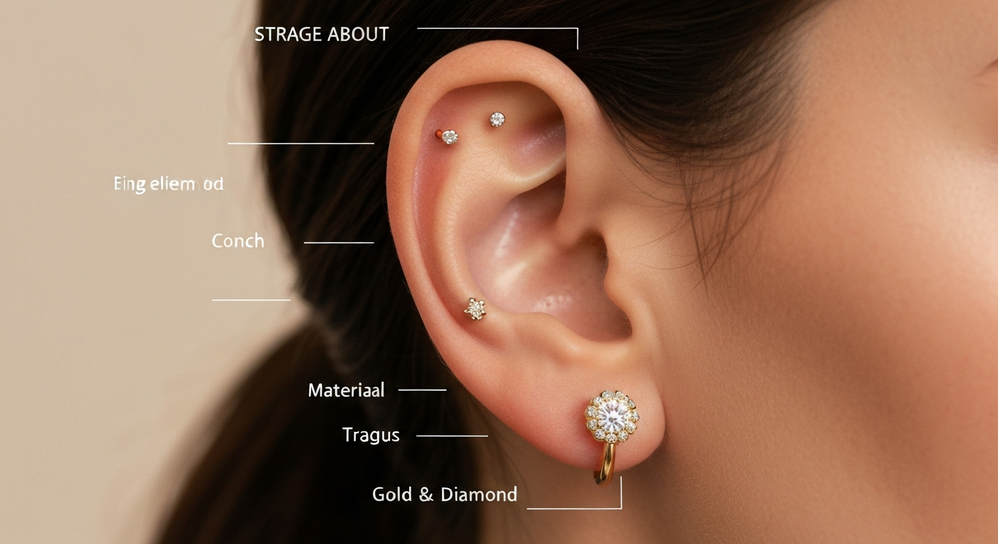 Ear Curating: Hoe creëer je de perfecte 'Ear Party' met een combinatie van Helix, Tragus en Conch piercings? Ear Curating: Hoe creëer je de perfecte 'Ear Party' met een combinatie van Helix, Tragus en Conch piercings?
