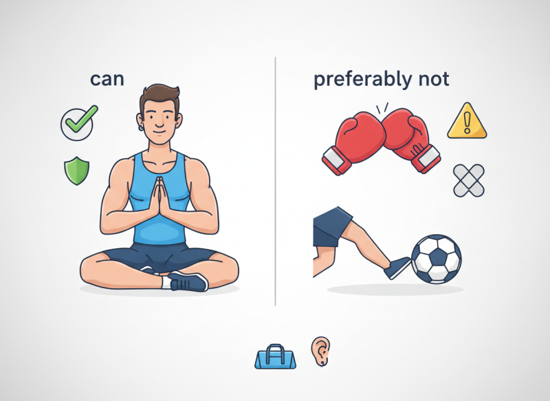 Piercings en sport: welke kun je doen, welke niet? Piercings en sport: welke kun je doen, welke niet?