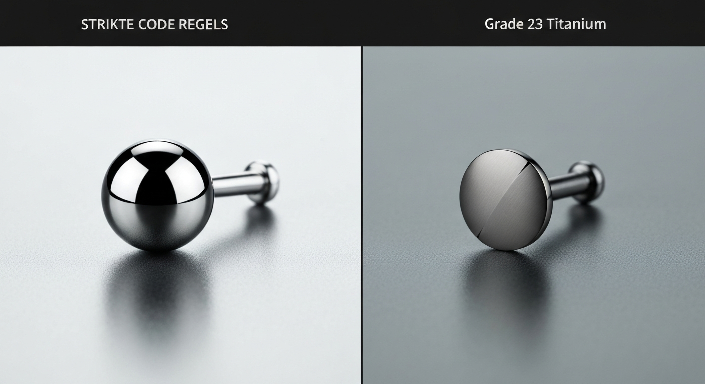 Welk materiaal is het beste voor een nieuwe piercing? (Chirurgisch staal vs. Titanium) Welk materiaal is het beste voor een nieuwe piercing? (Chirurgisch staal vs. Titanium)