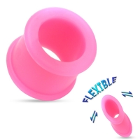 12 mm Double-flared Tunnel soft silicone roze