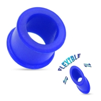 12 mm Double-flared Tunnel soft silicone blauw