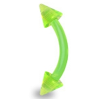 Piercing flexibel UV spikes groen