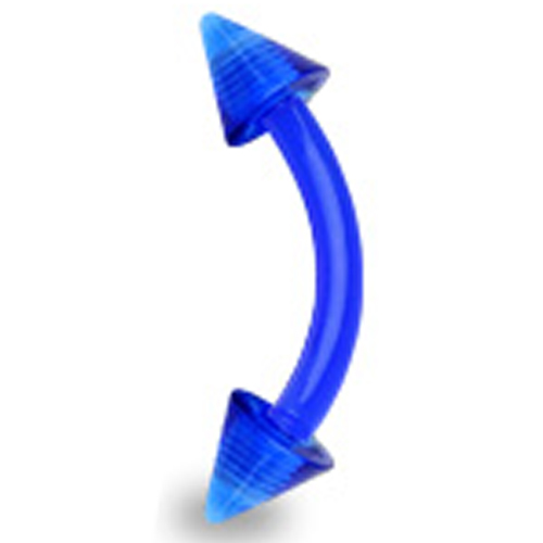 Piercing flexibel UV spikes blauw