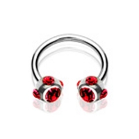 Piercing crystal ball ring rood