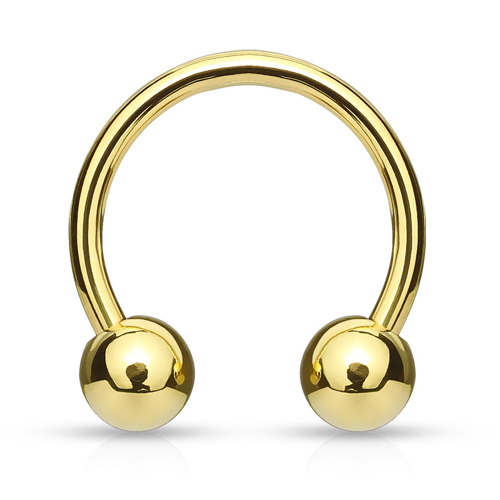 Tepelpiercing horseshoe rond gold plated