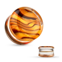 16 mm Double-flared plug amber patroon