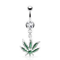 Navelpiercing weed plantje