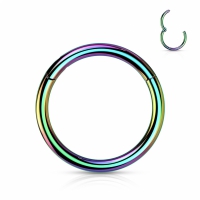 Piercing titanium ring regenboog kleur 10mm