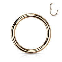 Piercing titanium ring gold plated rose kleur 1.2x10