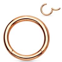 Helix piercing titanium ring gold plated rose kleur 1.2x10