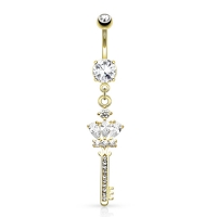 Navelpiercing luxe sleutel gold plated