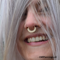 Gold plated Double Jewelled Wit FAKE Septum Hanger