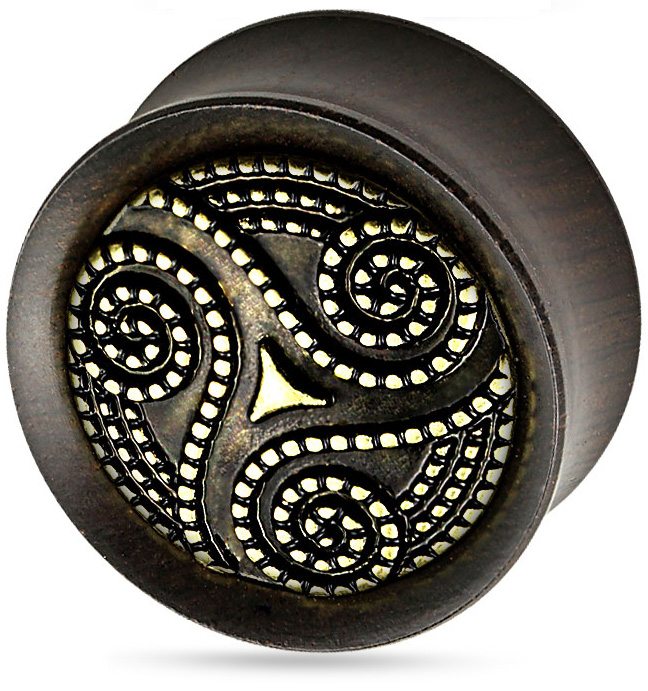 Dotted Triskel Ebony Plug - 12 mm