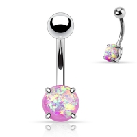 Opal Prong Setting Paars Navelpiercing