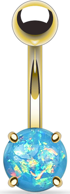 Piercing Opal Prong Setting Aqua