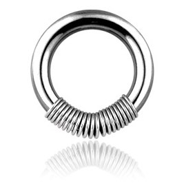 Helix piercing ring met springveer 1.6mm draaddikte / 10 mm