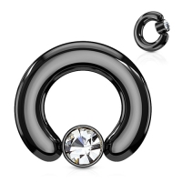 piercing ball closure ring zwart 6x14 mm