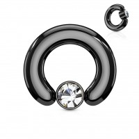 piercing ball closure ring zwart 2x12 mm