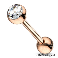 Tongpiercing rose gold plated wit