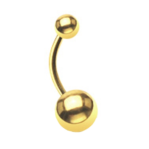 Navelpiercing bal gold plated klein