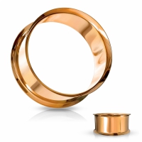 4 mm double flared tunnels rose gold plated