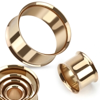 12 mm double flared tunnels rose gold plated