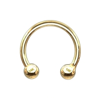 Piercing 14kt horseshoe 1.2x10x3 - goud