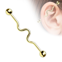 Industrial piercing wave gold plated