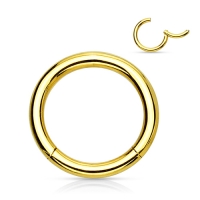Piercing ring high quality gold plated 1.2 x 10 mm
