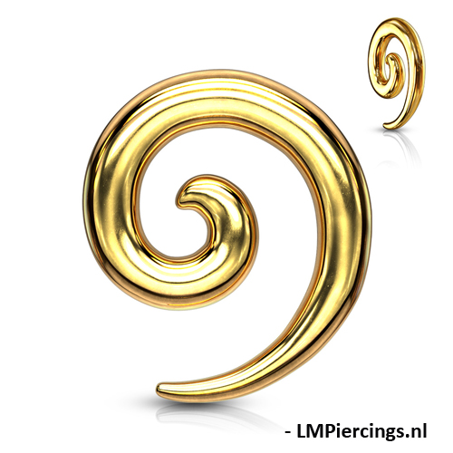 4 mm taper spiraal gold plated