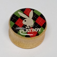 Playboy Bunny geblokt Saddle Plug - 19 mm (per paar)