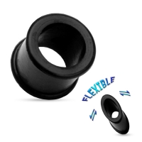 20 mm Double-flared Tunnel soft silicone zwart