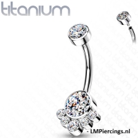 Piercing titanium cluster CZ bezel