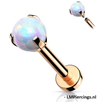 Piercing opal bal rose gold plated