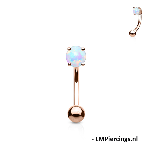 Piercing rose gold plated rond opal