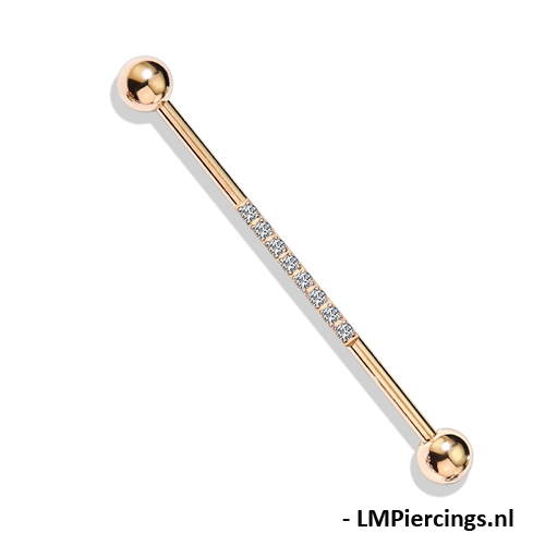 Industrial piercing CNC setrose rose gold plated