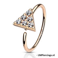 Piercing triangle ringetje rose gold plated