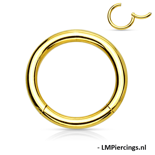 Piercing ring high quality gold plated 1.2 x 12 mm