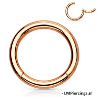 Piercing ring high quality rose gold plated 1.2 x 12 mm