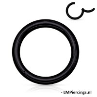 Piercing ring high quality zwart 1.2 x 12 mm