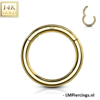 Piercing 14kt ring high quality goud 1.2 x 6 mm