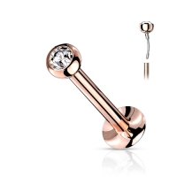 Piercing push in 0.8x8 rose gold plated